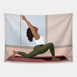 Yoga Pose Illustration Harmony and Balance Tapestry