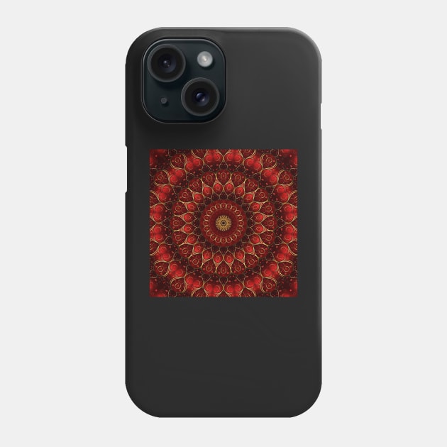 Ruby Red Loves Gold Mandala Phone Case by KirstenStar 