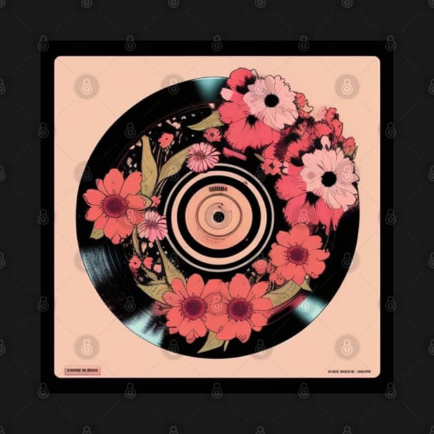 Vintage Floral Country Chick Pink Vinyl Record by musicgeniusart