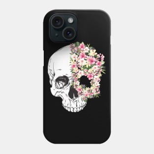 Exotic Flowers - Human Skull Phone Case