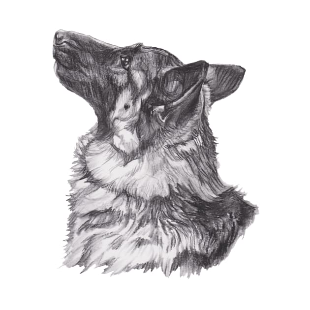 Classic German Shepherd Dog Profile Drawing by lalanny