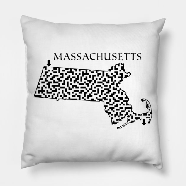 State of Massachusetts Maze Pillow by gorff