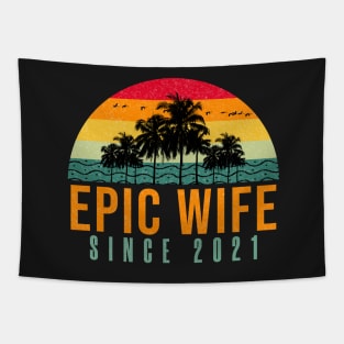 Epic Wife Since 2021 - Funny 1st wedding anniversary gift for her Tapestry