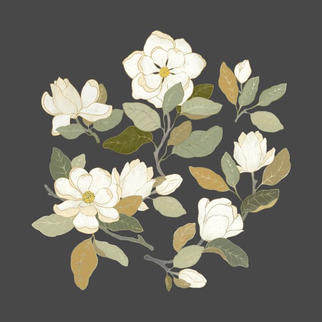 White magnolia flowers by LavishSeason