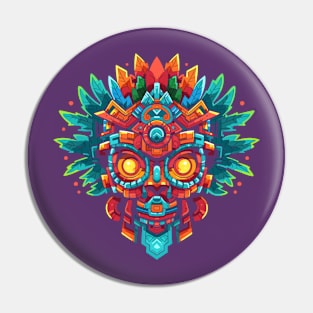 Aztec Jungle Mask Pin