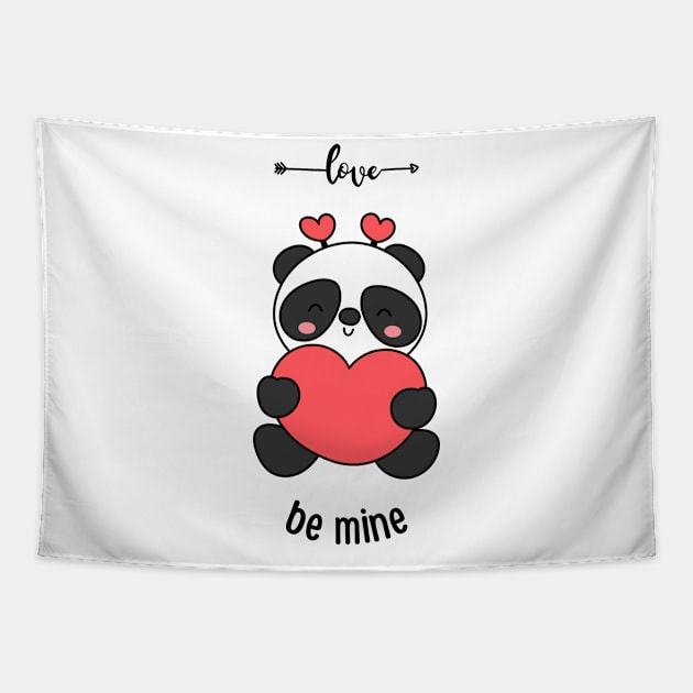 Cute Panda Be Mine Tapestry by Lexicon Theory