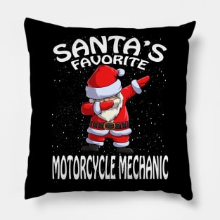 Santas Favorite Motorcycle Mechanic Christmas Pillow