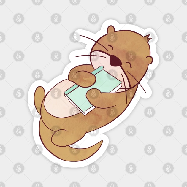 OTTER READS Magnet by Catarinabookdesigns