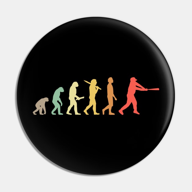 Retro Baseball Evolution Gift For Baseball Players Pin by OceanRadar