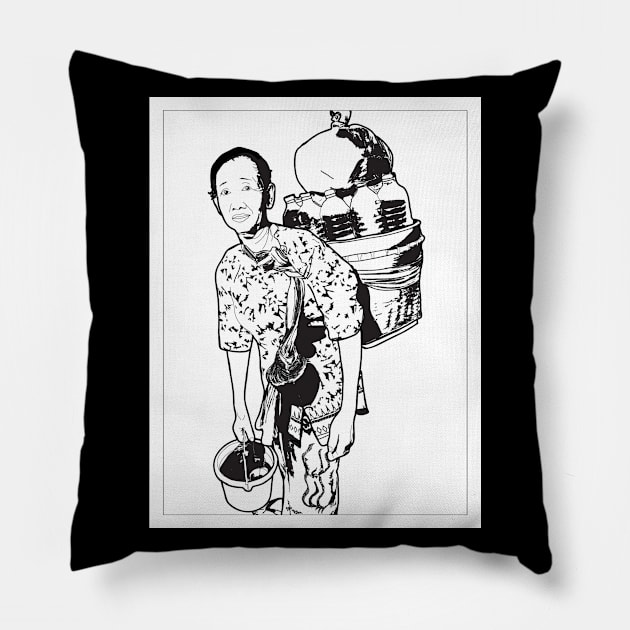 herbal medicine seller Pillow by THAM SINGGIH