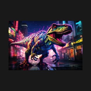 Neon T-Rex Rampage: Urban Adventure T-Shirt