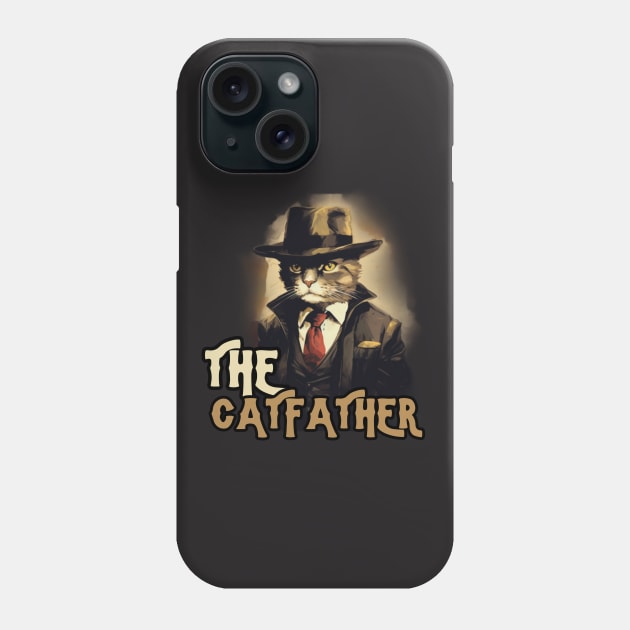 THE CATFATHER, minimalistic, gift present ideas Phone Case by Pattyld