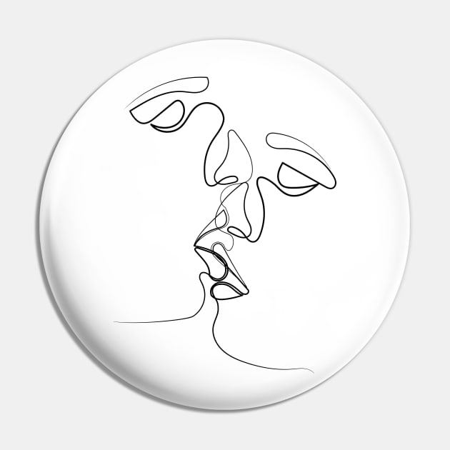 Feeling your Soul at the Edge of my Lips Pin by One Line Artist