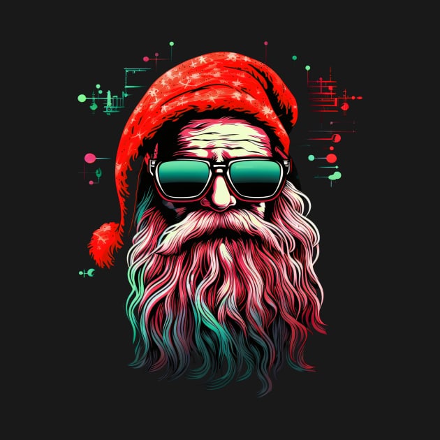 Trendy Santa Claus with sun glasses by Tiessina Designs