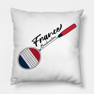 France Flag of Badminton Racquet Racket Sports (France) Flag Pillow