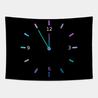 Clock Time Clock Life Present Moment Chrome Graphic Tapestry