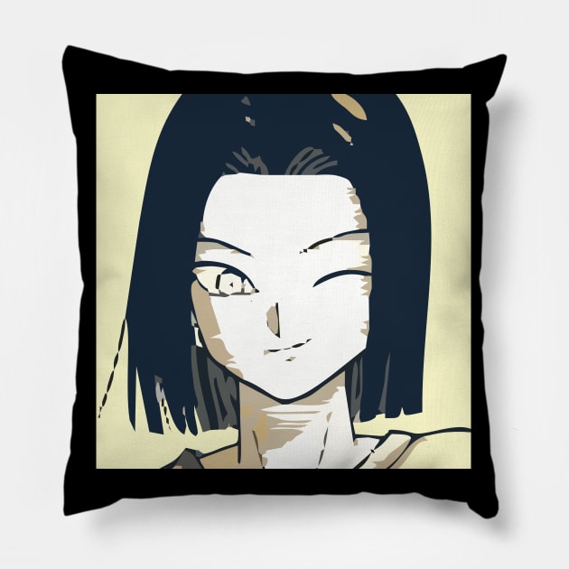 Cyborg Android 17 Pillow by BarnawiMT