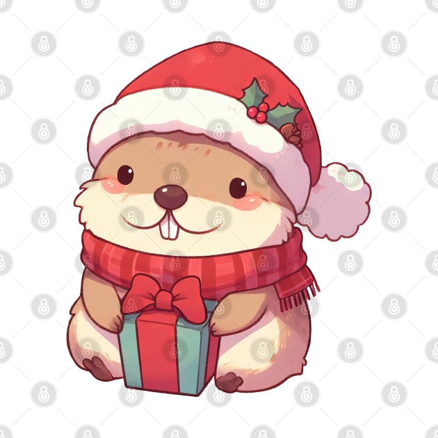 Christmas Marmot Santa by Takeda_Art