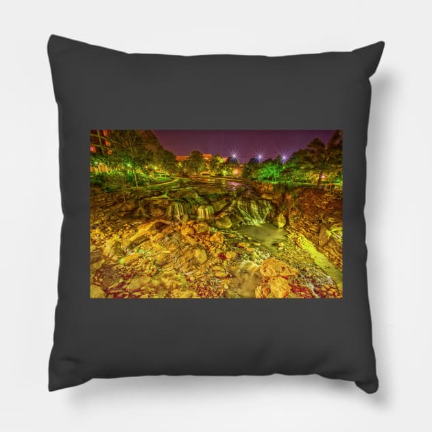 Downtown Greenville, South Carolina Pillow by Gestalt Imagery