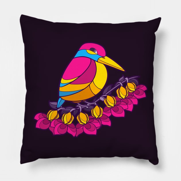 Pride Birds - Pansexual Pillow by wanderingkotka