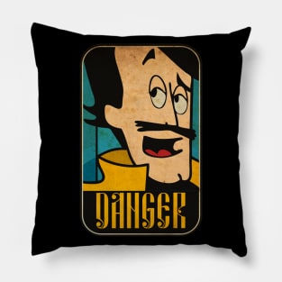 Vintage Danger Cartoon Pillow