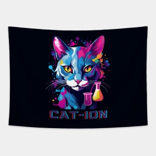 Chemist cat wpap, cation, chemistry, laboratory, kitty in lab Tapestry