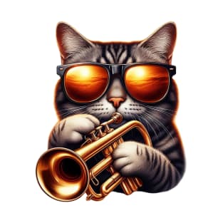 trumpet cat - jazz meow cat T-Shirt