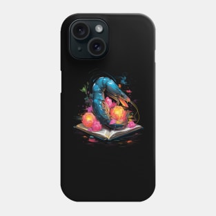 Blue Shrimp Reads Book Phone Case