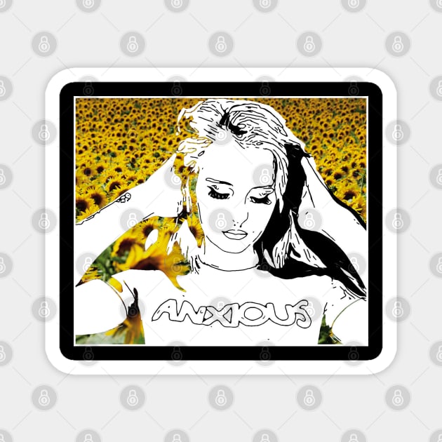 Anxious Sunflowers Magnet by aaallsmiles