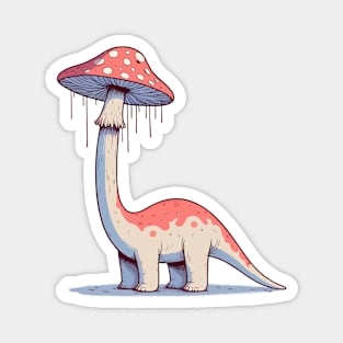 Funny simple Mushroom Hat Dinosaur Brontosaurus Magnet