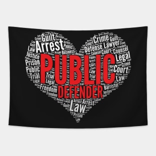 Public defender Heart Shape Word Cloud Design product Tapestry