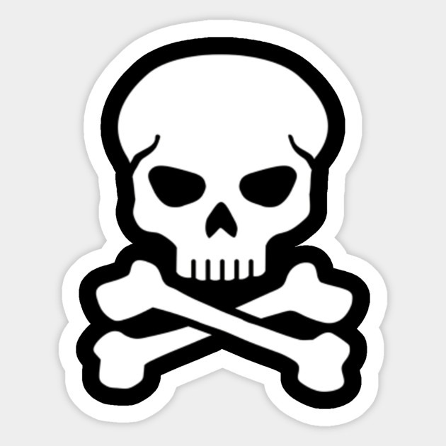 Scary Skull Crossbones Scary Skull Crossbones Sticker Teepublic