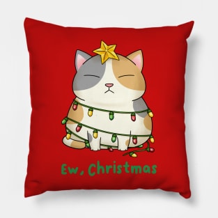 Ew Christmas Cute Calico Cat Christmas Tree Pillow