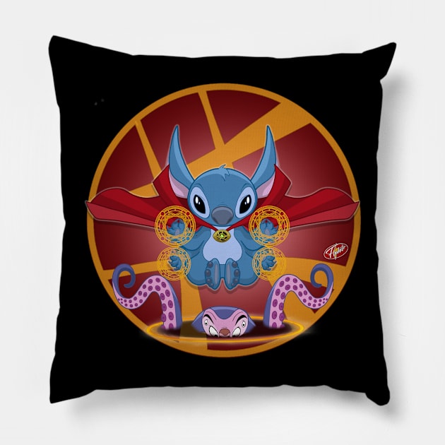 Strange stitch Pillow by Flashito Art