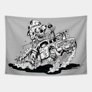 Coffin Dodger Hot Rod Ride Tapestry