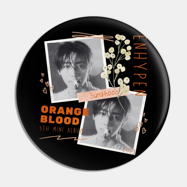 Sunghoon ENHYPEN Orange Blood Pin by wennstore