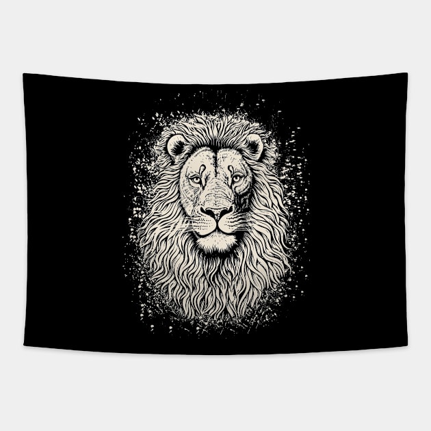 Lion Face Tapestry by Yopi