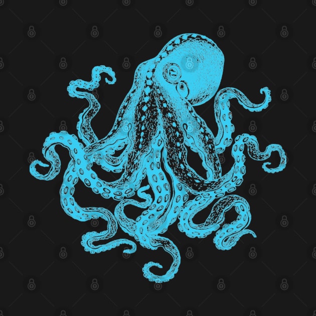 Blue Octopus by Pop Fan Shop