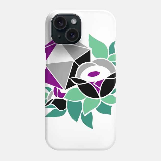 Pretty Poly Rose Asexual Pride Phone Case by thedicegoddess