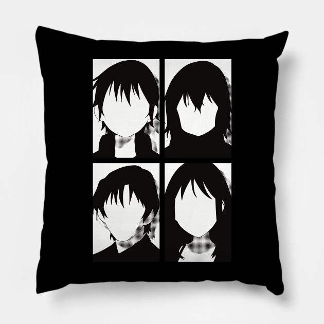 Erased anime, All main character in black and white pop art minimalist  design