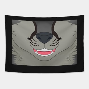 Grey Fox Face Tapestry