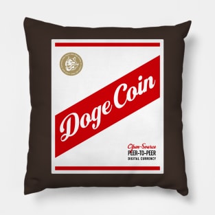 Dogecoin Beer Label Pillow