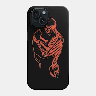 Skeleton Holding Kitty Phone Case