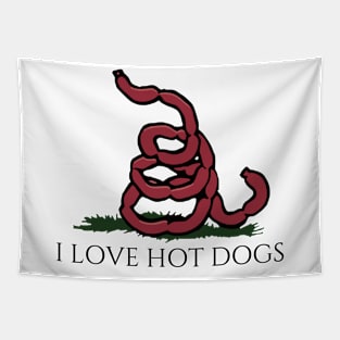 I Love Hot Dogs flag Tapestry