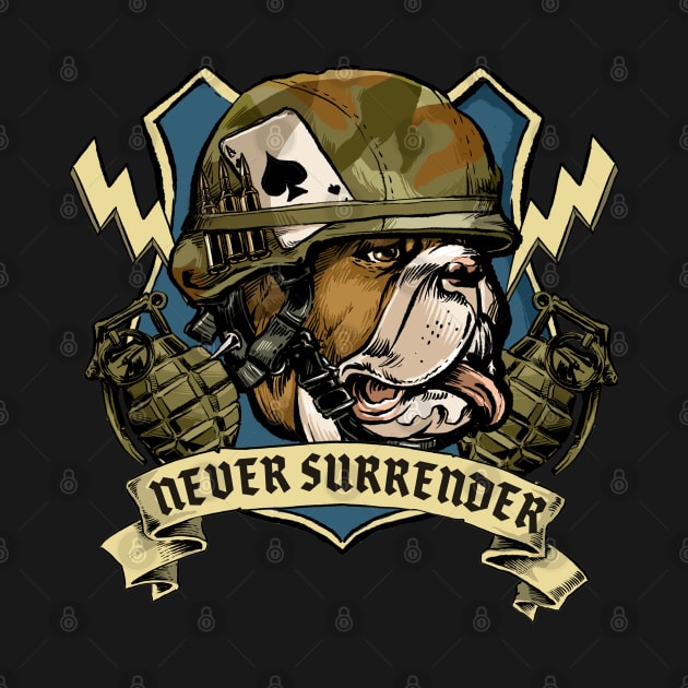 Bulldogs Never Surrender by Black Tee Inc