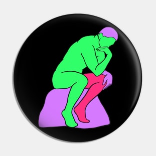 The Thinker - Vaporwave 80s Colors Pin