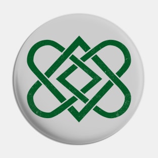 Vintage Celtic Knot Heart - St Patricks - Dark Green Pin