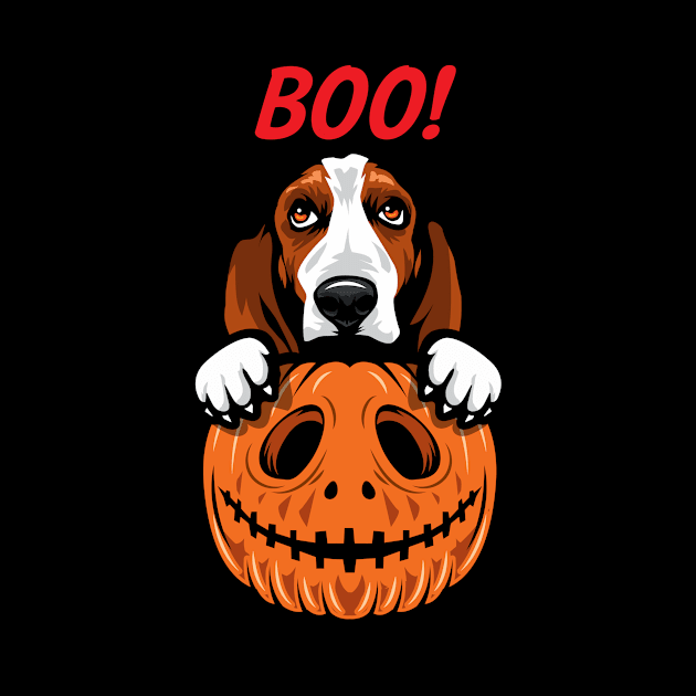 Halloween Pumpkin Basset Hound by IPRINT