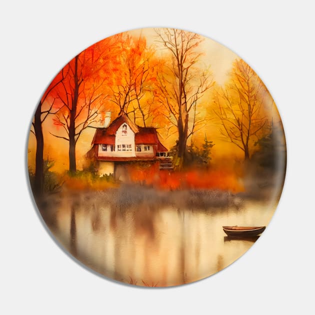 Colorful Autumn Landscape Watercolor 37 Pin by redwitchart