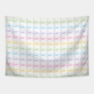 Love in Rainbow Colors Pattern Modern Calligraphy Tapestry